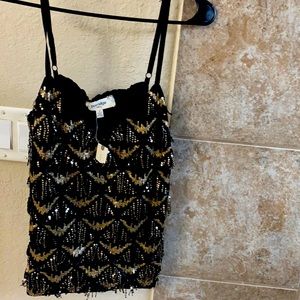 Black and gold Anthropologie Porridge top NWT